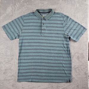 Eddie Bauer Travex Short Sleeve Polo Stripe Mens Size L Tall